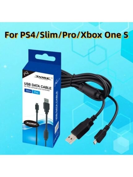 كابل شاحن وحدة تحكم بلاي ستيشن 4، كابل شحن ميكرو USB لوحدة تحكم إكس بوكس ون، كابل شحن لوحدة تحكم بلاي ستيشن 4 سليم برو ديوال شوك لأجهزة الألعاب